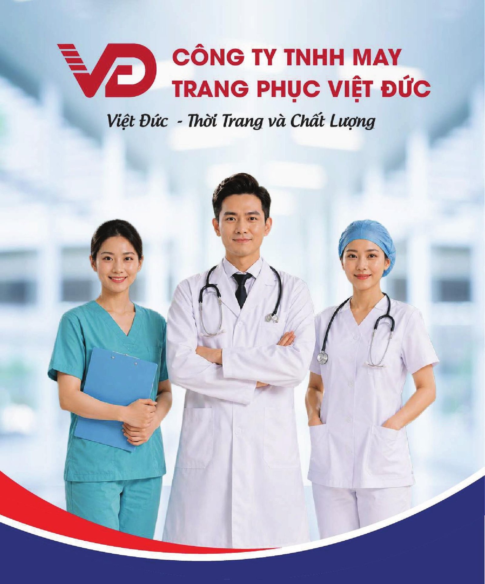 Đội ngũ y tế mặc trang phục Việt Đức
